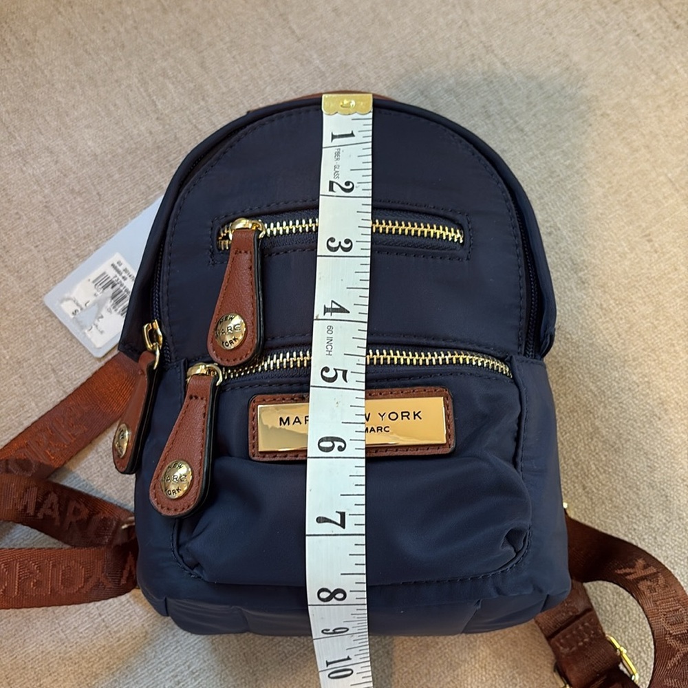 New w/Tags Marc New York Andrew Marc Navy Mini Zipper Backpack - Picture 14 of 16